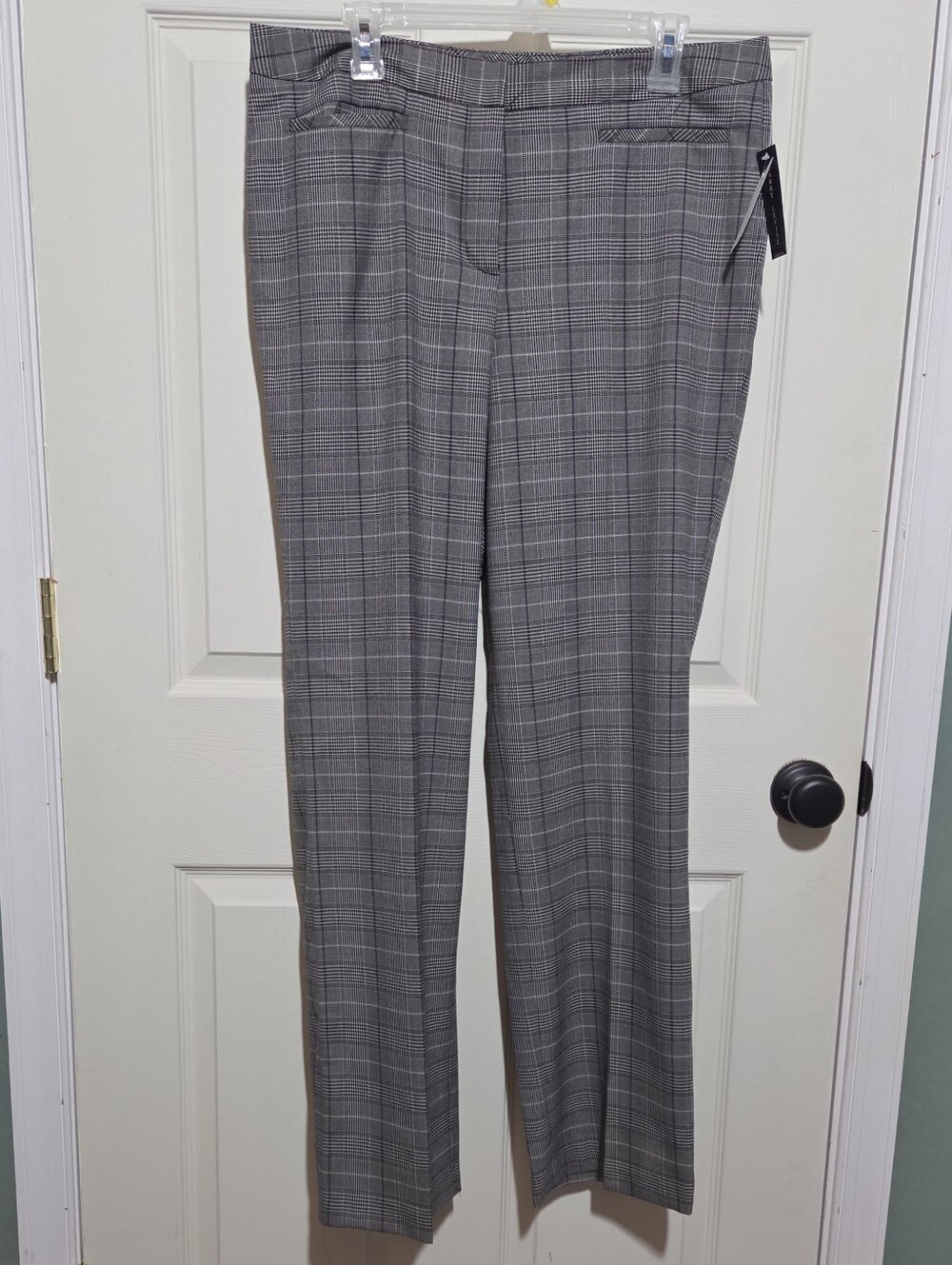 Larry Levine stretch plaid trousers